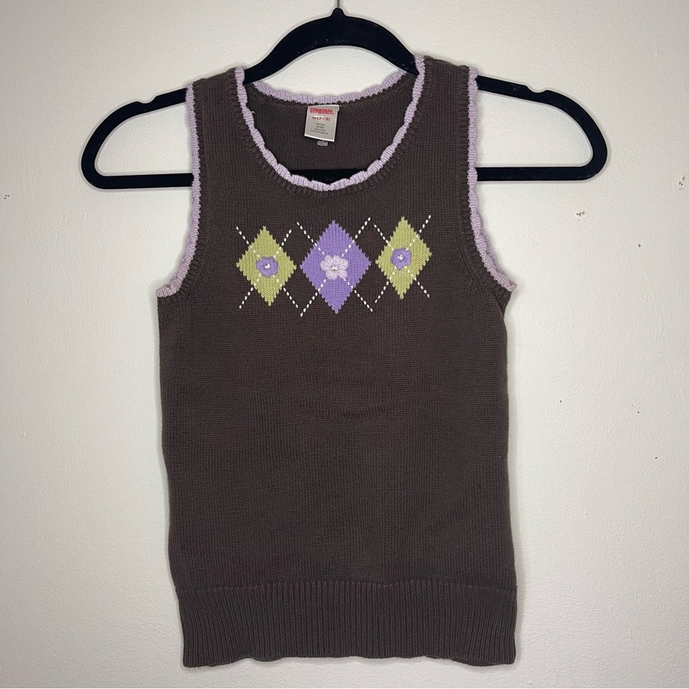 The Gap Argyle Brown Sweater Slim Fit